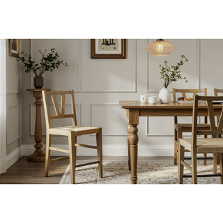 Sunvega Cashew Finish Counter Height Slat Back Chair with Rush Woven Seat