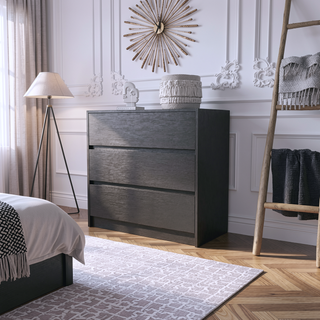Sunvega Three Drawer Dresser with White Finish for Small Items Storage