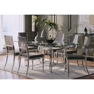 Sunvega Contemporary Minimalist Design 2pc Side Chair with Metal Frame and Acrylic Back