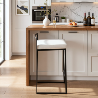 Sunvega Contemporary Stackable Counter Stool with Upholstered Padded Seat
