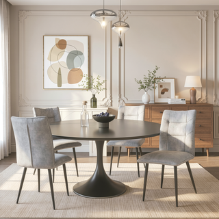 Sunvega Modern Velvet Dining Chairs with Soft Cushioned Seats and Iron Frames