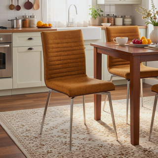 Sunvega Contemporary Dining Accent Chair with Swivel Walnut Wood and Grey Fabric
