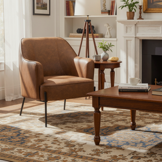 Sunvega Contemporary High Back Accent Chair with Cushioned Seat and Metal Legs