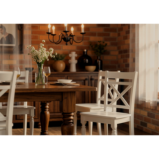 Sunvega Wooden Counter Height Table with 2 Drop Leaves and Stemware Storage Rack