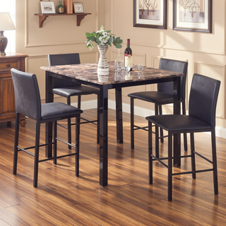Sunvega Casual Counter Height Metal Frame Dining Chairs with Faux Leather Upholstery