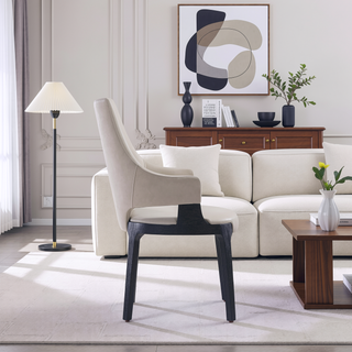 Sunvega Modern Dining Armchair in Blue Velvet with Solid Beech Wood Frame