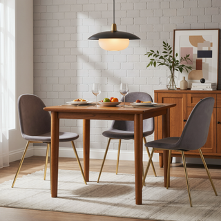 Sunvega Gold Steel and Grey Velvet Pebble Contemporary Chairs Set of 2