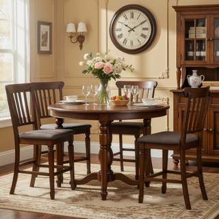 Sunvega Dark Brown Finish Wooden Counter Height Bench Transitional Style 1pc Dining