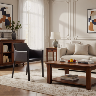 Sunvega Modern Faux Leather Upholstered Dining Chair with Metal Frame