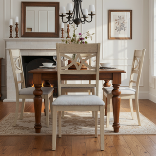 Sunvega Antique Gray Finish Rectangular Wooden Frame Contemporary Formal Dining Table