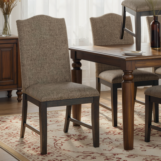 Sunvega Transitional Espresso Frame Side Chairs with Padded Seat Back and Nailhead Trim