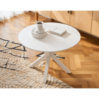 Sunvega Mid-century Dining Table for 4-6 People With Round MDF Top