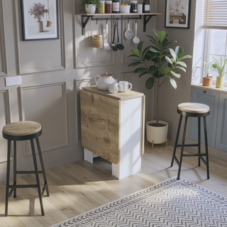 Sunvega Space-Saving Gateleg Folding Table with Compact Design and Sturdy Build