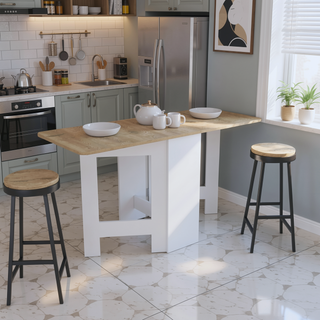 Sunvega Space-Saving Gateleg Folding Table with Compact Design and Sturdy Build