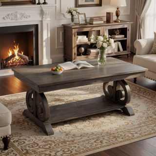Sunvega Dark Oak Finish Wooden Backrest Bench with Curved Arms for Dining