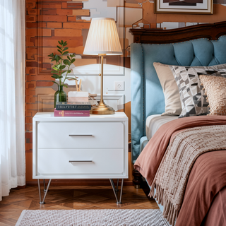 Sunvega Modern White Finish Chest with Five Spacious Drawers for Bedroom