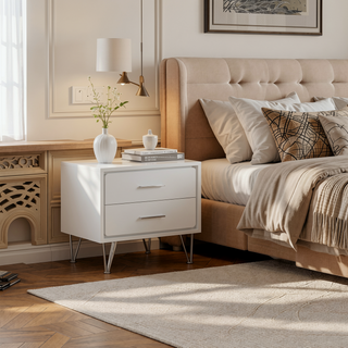 Sunvega Modern White Finish Chest with Five Spacious Drawers for Bedroom