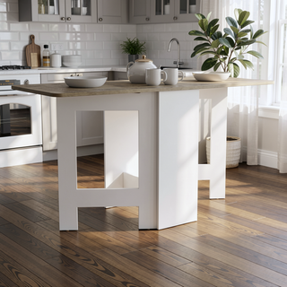Sunvega Space-Saving Gateleg Folding Table with Compact Design and Sturdy Build