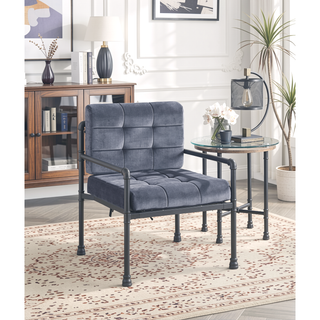 Sunvega Brantley Gray Velvet Upholstered Bench with Memory Foam Cushion