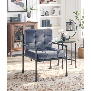 Sunvega Brantley Gray Velvet Upholstered Bench with Memory Foam Cushion