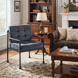 Sunvega Brantley Gray Velvet Upholstered Bench with Memory Foam Cushion