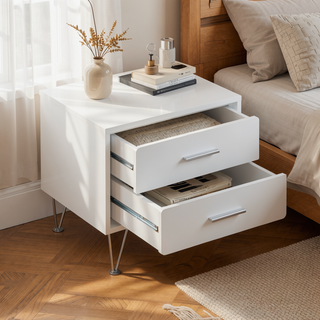 Sunvega Modern White Finish Chest with Five Spacious Drawers for Bedroom