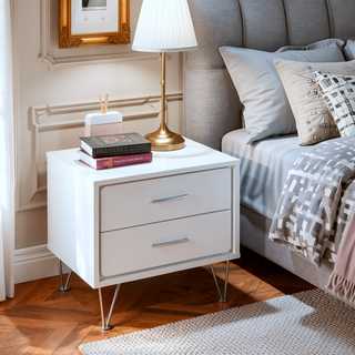 Sunvega Modern White Finish Chest with Five Spacious Drawers for Bedroom
