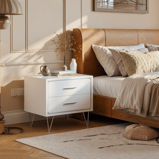 Sunvega Modern White Finish Chest with Five Spacious Drawers for Bedroom