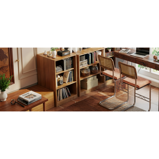 Sunvega Natural Wood Grain Bar Table With Two Drawers For Modern Home Use