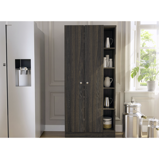 Sunvega Five Shelves Multistorage Pantry Cabinet with Double Door for Kitchen