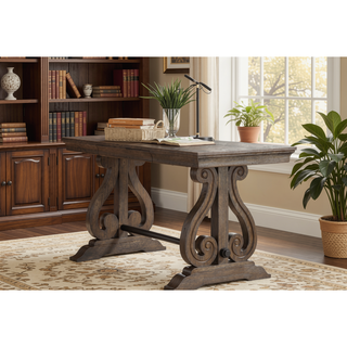 Sunvega Dark Oak Finish Wooden Backrest Bench with Curved Arms for Dining