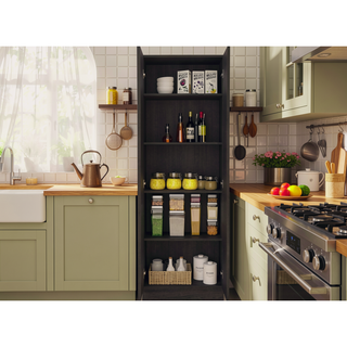 Sunvega Five Shelves Multistorage Pantry Cabinet with Double Door for Kitchen