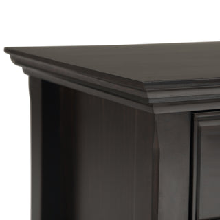 Sunvega Handcrafted Solid Wood Hickory Brown Bedside Table with Two Drawers