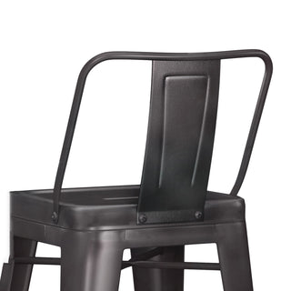 Sunvega Industrial Gunmetal Grey Metal Counter Height Stool Set of 2