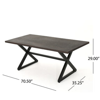 Sunvega Outdoor Aluminum Dining Table with Steel Frame for Patio Backyard