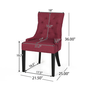 Sunvega Contemporary Upholstered Dining Chairs with Tufted Diamond Stitch and Wood Legs