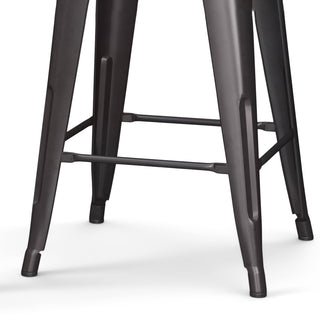 Sunvega Industrial Gunmetal Grey Metal Counter Height Stool Set of 2