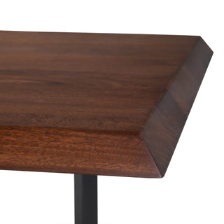 Sunvega Dark Brown Mango Wood Dining Table with Charcoal Metal Legs for 6