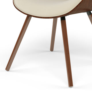 Sunvega Mid Century Modern Bentwood Dining Chair with Wood Back and Linen Look Fabric