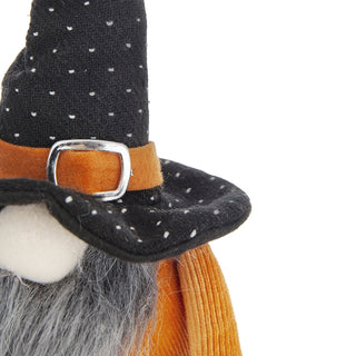 Sunvega Handcrafted 4.3x4x26.8 Inch Fabric Sitting Black Gnome With Broomstick