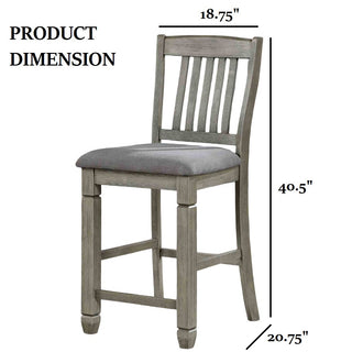 Sunvega Transitional Slat Back Counter Height Chair with Fabric Upholstered Seat