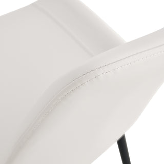 Sunvega Light Gray Artificial Leather Dining Chair with Curved Widened Cushion Design