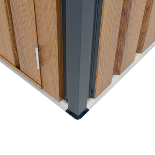 Sunvega Outdoor Steel Storage Shed with Lockable Doors and Clear Window for Garden