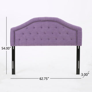 Sunvega Queen Size Upholstered Headboard with Tufted Diamond Stitch and Nailhead Trim
