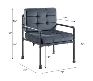 Sunvega Brantley Gray Velvet Upholstered Bench with Memory Foam Cushion