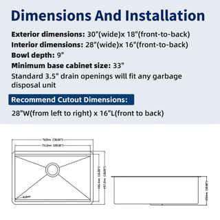 Sunvega 33 x 19 Inch Undermount Stainless Steel Workstation Sink with Accessories