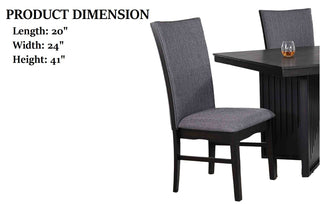 Sunvega Modern Contemporary 2pc Side Chair with Black Finish and Polyester Upholstery