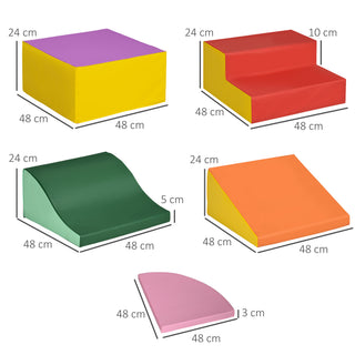 Sunvega Colorful Soft Foam Climbing Blocks for Toddlers 1-3 Years 6-Piece Play Set