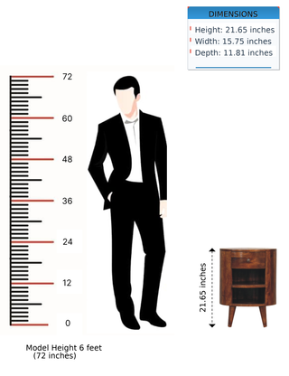 Sunvega Timeless Elegance Solid Wood Cortez Nightstand with Chestnut Finish