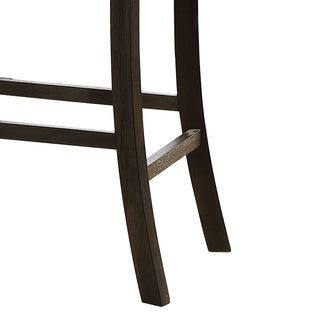 Sunvega Distressed Walnut Counter Height Ladder Back Chair with Scooped Seat (Set of 2)